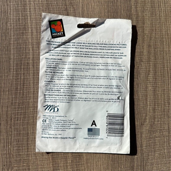 Vintage 90s Disney Mickey Mouse Unlimited Birthday‎ Balloons Goofy Lot of 2 - Picture 3 of 3